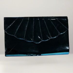 Black Clutch Bag with Shell Design